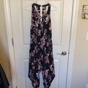 Floral Black and Pink Dress